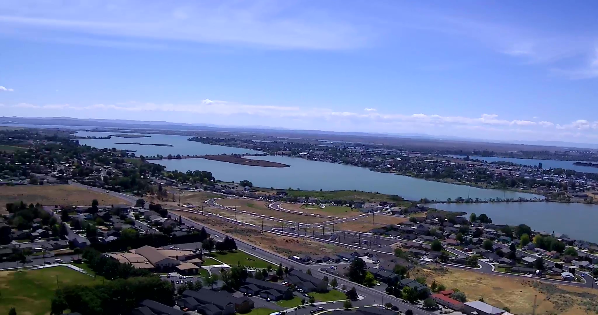 Aerial view of Moses Lake, WA